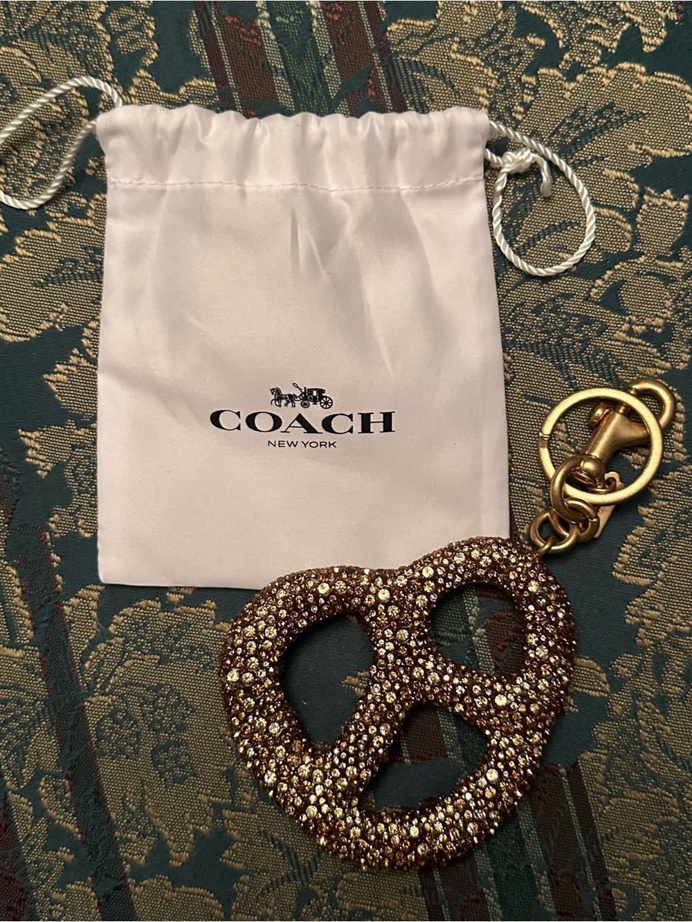 Coach XL Crystal Pretzel Charm - Picture 2 of 3